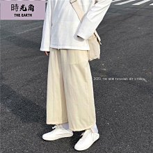 【時光角】 夏秋季薄款褲子男寬鬆潮流直筒鬆緊運動褲男新款男士休閒褲 歷史價格詳細信息