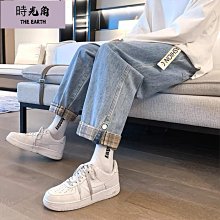 港風直筒春季牛仔褲男士寬鬆休閒韓版潮流九分休閒闊腿長褲子 歷史價格詳細信息