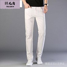 【時光角】 春夏款淺色牛仔褲男士直筒寬鬆淡藍色水洗磨白春季薄款褲子男潮流 歷史價格詳細信息