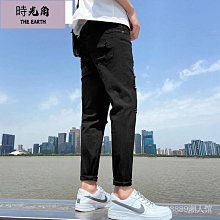 【時光角】 牛仔褲 韓版潮流刺繡破洞緊身窄管牛仔褲男社會精神小夥潮牌印花緊身長褲    秋季 男士牛仔褲 歷史價格詳細信息