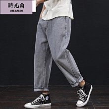 【時光角】 胖子長褲加大碼寬松直筒優質肥佬褲子牛仔褲夏秋季男裝加肥大46碼肥佬寬腿牛仔褲男直筒寬松薄款牛仔長褲子男 歷史價格詳細信息