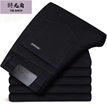 純黑色彈力微喇牛仔褲男款美式vibe高街褲子痞帥高級感修身直筒褲 歷史價格詳細信息