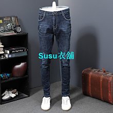 秋冬彈力緊身窄管牛仔褲男韓版藍色刮爛休閒潮流精神小夥長褲子潮 價格比較,價格查詢,歷史價格詳細信息