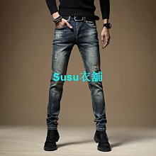 ins秋冬懷舊牛仔褲男緊身窄管復古休閒百搭青年日系長褲子男做舊 歷史價格詳細信息