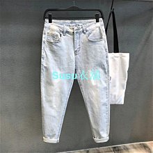 淺色磨白牛仔庫男士直筒寬松春夏超薄淺藍色休閑水洗白色薄款長庫 歷史價格詳細信息