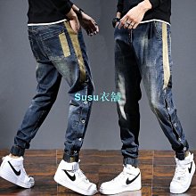 牛仔褲男 束腳褲 牛仔小腳褲 男生長褲 縮口牛仔褲 休閑褲男 韓版長褲 百搭小腳長褲 韓版九分工裝褲男 男生衣著 歷史價格詳細信息