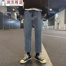 休閒牛仔褲 男褲 青少年學生男裝破洞小腳牛仔褲韓版修身潮流ins休閑褲3815 歷史價格詳細信息
