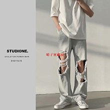 刷破牛仔褲 牛仔九分褲 牛仔褲 丹寧褲 男生褲子 休閒長褲 BANG【MP42】 歷史價格詳細信息