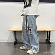 美式高街牛仔褲男款ins潮牌秋冬季加絨2023新款直筒寬鬆休閒褲子 歷史價格詳細信息