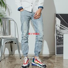 縮口褲 小腳褲 工作褲 水洗刷色牛仔束口褲 男牛仔褲  潮流 休閒長褲 (MY7065)【FIZZE】 歷史價格詳細信息