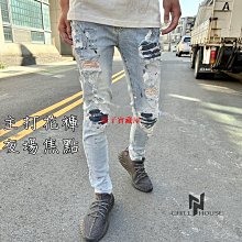 丹寧褲 刷破 破壞修身剪裁彈力高磅牛仔褲 小腳褲【S08K4177】現貨+預購 歷史價格詳細信息