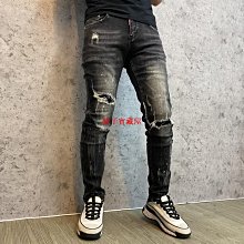 破壞 破洞 修身彈力牛仔褲 *OLDNICK老尼克* 03152017-1 歷史價格詳細信息