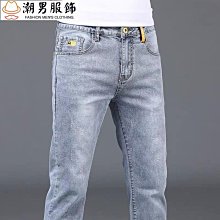 牛仔褲男士潮牌秋冬季修身小腳2023新款潮流休閒百搭彈力九分長褲 歷史價格詳細信息