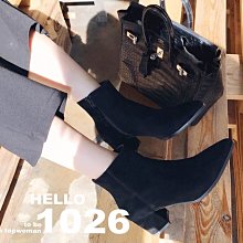 ++1026++歐美氣質知性 麂皮絨面 彈性腳套襪套襪靴 中低筒細跟粗跟 裸靴馬丁靴 裸杏色麂皮機車靴 尖頭高跟短靴踝靴 歷史價格詳細信息