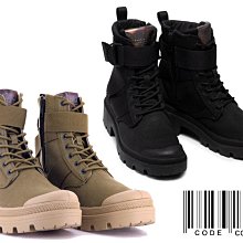 PALLADIUM PALLABASE WASHED有機棉拉鍊帆布靴/休閒鞋-女鞋-黑 歷史價格詳細信息