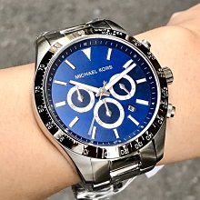 現貨MICHAEL KORS 藍色密鑲水晶錶盤 黑色不鏽鋼錶帶 石英 三眼計時 女士手錶MK6097 歷史價格詳細信息