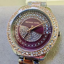 現貨MICHAEL KORS 鑲晶鑽錶盤 玫瑰金色配銀色不鏽鋼錶帶 石英 女士手錶 MK6716 歷史價格詳細信息