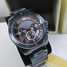 現貨MICHAEL KORS 藍色密鑲水晶錶盤 黑色不鏽鋼錶帶 石英 三眼計時 女士手錶MK6097 歷史價格詳細信息