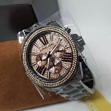 現貨MICHAEL KORS 鑲晶鑽錶盤 玫瑰金色配銀色不鏽鋼錶帶 石英 女士手錶 MK6716 歷史價格詳細信息