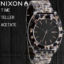 NIXON The TIME TELLER ACETATE 絕代風華時尚玻麗腕錶(黑) 歷史價格詳細信息