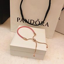 全新✨潘朵拉粉紅皮繩 Pandora Moments Black Leather Slider Bracelet 歷史價格詳細信息