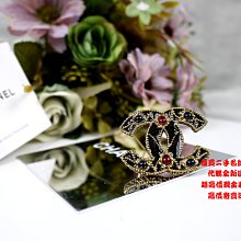 優買二手精品名牌店 CHANEL 金色 金屬 菱格紋 雙c logo 水鑽 雙面 立體 別針 胸針 墬子 項鍊 全新商品 歷史價格詳細信息