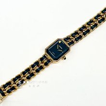 Chanel Premiere Rocks皮革交織18K金鍊帶八角形鏡面石英錶(黑X金-M) 歷史價格詳細信息