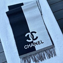 CHANEL 香奈兒 新款漸層滿版字母LOGO流蘇圍巾 (米色) 歷史價格詳細信息