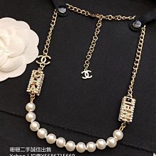 二手正品 CHANEL/香奈兒 淡金 方形鑲邊 鏤空 鏈條 開口 手鐲 歷史價格詳細信息