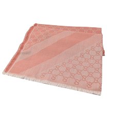 GUCCI 281942 經典雙G緹花LOGO羊毛絲綢披肩圍巾.深灰 歷史價格詳細信息