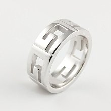 (可線上無息分期刷卡)GUCCI 古馳 18白Ｋ金/戒指..國際戒9.5號 內直徑1.58cm 指環厚0.90cm 歷史價格詳細信息