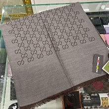 GUCCI GG LOGO 雙面純羊毛圍巾(黑灰) 歷史價格詳細信息