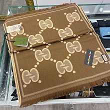 GUCCI GG LOGO 雙面純羊毛圍巾(黑灰) 歷史價格詳細信息