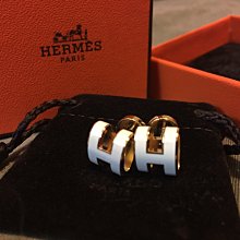 HERMES 愛馬仕 耳環 白X銀 18K金 pop 耳環 真品 現貨 歷史價格詳細信息