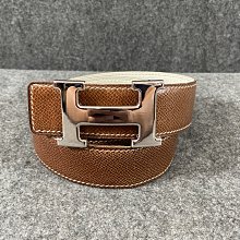 【哈極品】美品《Hermes 白咖雙面 銀H頭 72公分皮帶/腰帶27-29腰》 價格比較,價格查詢,歷史價格詳細信息
