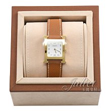 HERMES Heure H 經典H造型牛皮石英腕錶.白/金 21mm 歷史價格詳細信息
