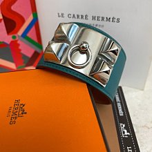 HERMES collier de chien金屬鉚釘鱷魚皮寬版手環 T年(黃x金/S) 歷史價格詳細信息