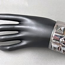 HERMES collier de chien金屬鉚釘鱷魚皮寬版手環 T年(黃x金/S) 歷史價格詳細信息