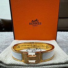 HERMES 白 琺瑯 釦頭 愛瑪仕 橘 H POP LOGO 寬版 手環 手鐲 歷史價格詳細信息