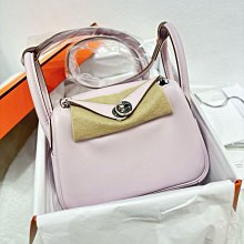 HERMES Mini Lindy Bag 銀釦兩用包.錦葵紫 18cm 歷史價格詳細信息