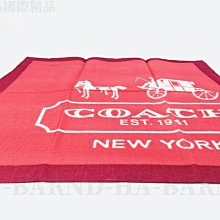 COACH 經典馬車圖案毛邊羊毛圍巾-珊瑚橘 歷史價格詳細信息