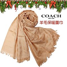 COACH C LOGO羊毛混桑蠶絲巾圍巾(乾燥玫瑰) 歷史價格詳細信息