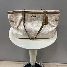 【COACH】經典緹花 迷你滿版兩用 手提包/水桶包 水藍色 歷史價格詳細信息