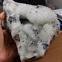 [友克鑫礦業]ag697約411g白水晶簇共生黃鐵礦水晶簇 閃亮黃鐵礦 原礦 水晶簇 硫鐵礦 愚人金 歷史價格詳細信息