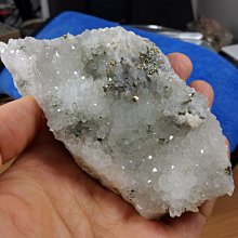 [友克鑫礦業]ag697約411g白水晶簇共生黃鐵礦水晶簇 閃亮黃鐵礦 原礦 水晶簇 硫鐵礦 愚人金 歷史價格詳細信息