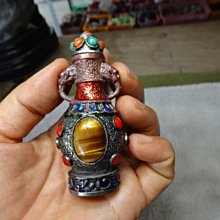 金鑲銀藏傳黃財神銀餅項鏈吊墜 真金白銀項鏈吊墜，黃財神手打千36 歷史價格詳細信息