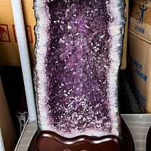 紫水晶座 Natural Uruguay amethyst block 天然烏拉圭紫水晶座(重2030克，高23.0公分含附贈木座)擺件 紫水晶高檔黑紫色 歷史價格詳細信息