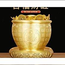 百福銅缸聚寶盆黃銅米缸客廳擺件家居聚財小銅盆存錢罐2023新款 歷史價格詳細信息