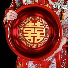 結婚喜盆女方陪嫁紅色臉盆一對婚禮洗漱娘家嫁妝紅盆婚慶用品批發 歷史價格詳細信息