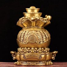 黃銅財袋招財進寶福袋擺件送禮工藝品客廳中式聚財金屬手把件掛飾 歷史價格詳細信息